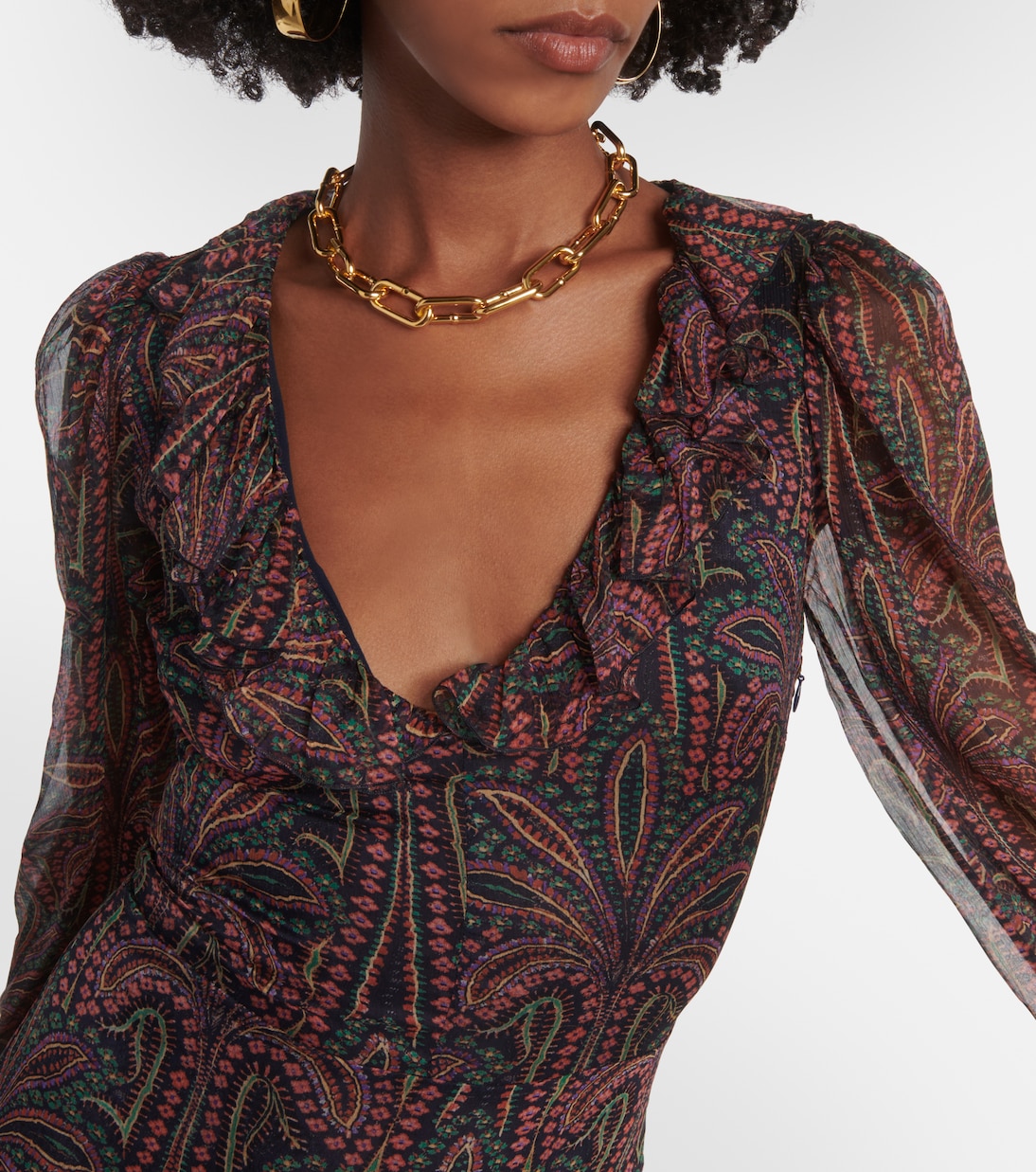 Robe longue en soie à motif cachemire | Etro