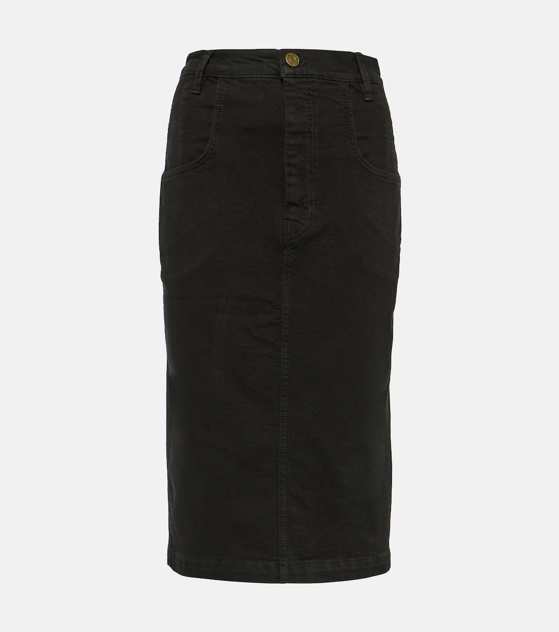 Falda midi The High Waisted Seamed de denim | Frame
