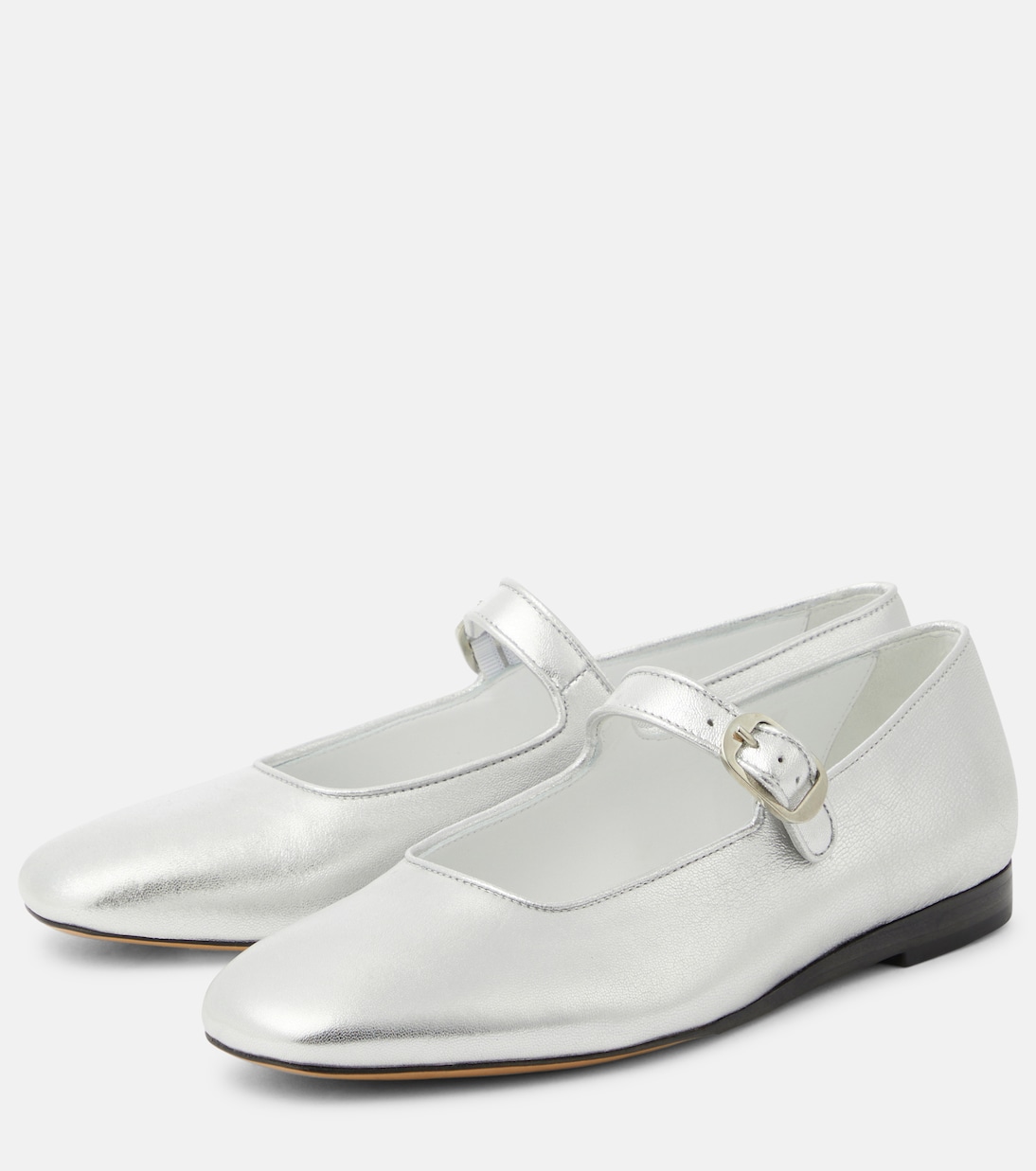 Metallic leather Mary Jane flats | Le Monde Béryl