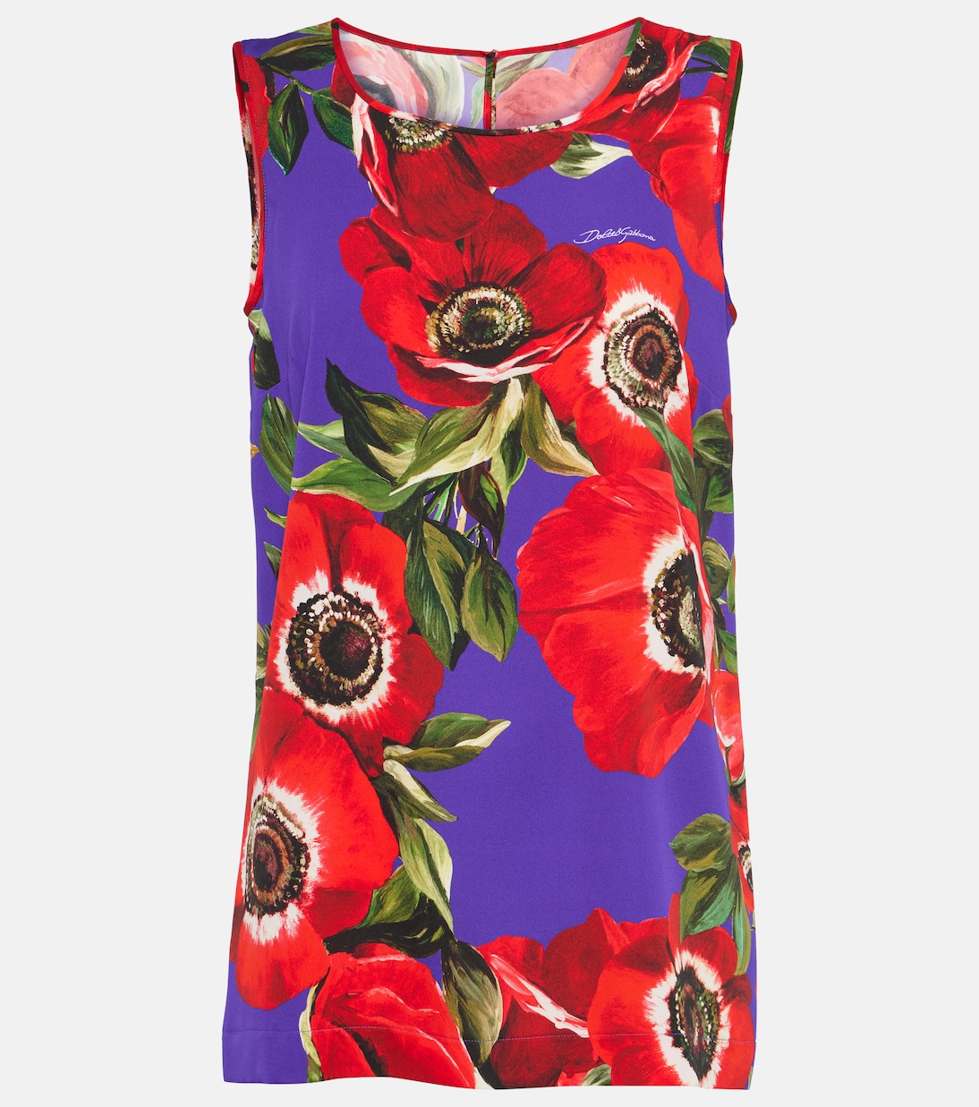 Top Anemone de mezcla de seda charmeuse | Dolce&Gabbana