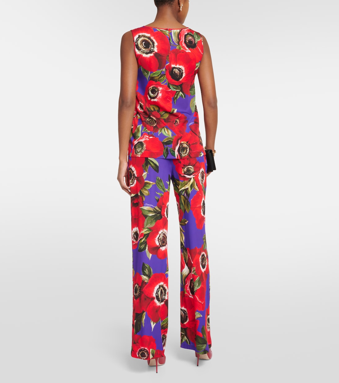 Top Anemone de mezcla de seda charmeuse | Dolce&Gabbana