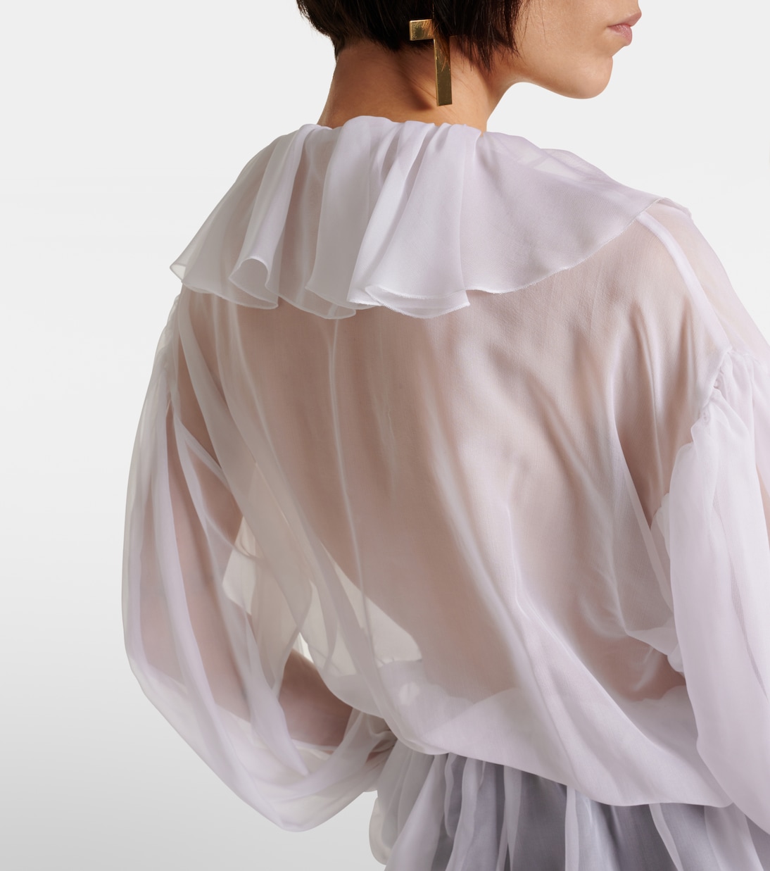 Blusa in chiffon di seta con volant | Dolce&Gabbana