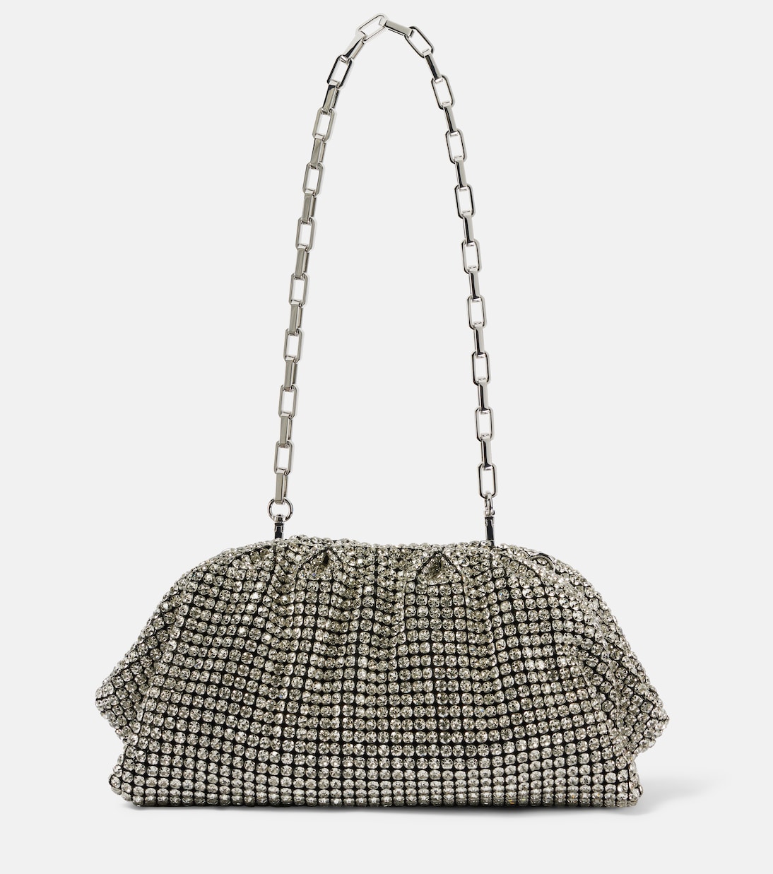 Crystal embellished clutch in silver Self Portrait Mytheresa