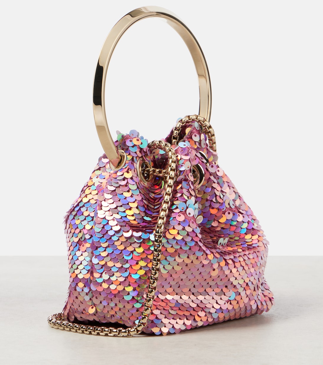 Sac seau Bon Bon Micro à sequins | Jimmy Choo