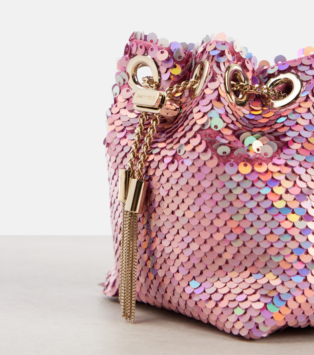 Sac seau Bon Bon Micro à sequins | Jimmy Choo