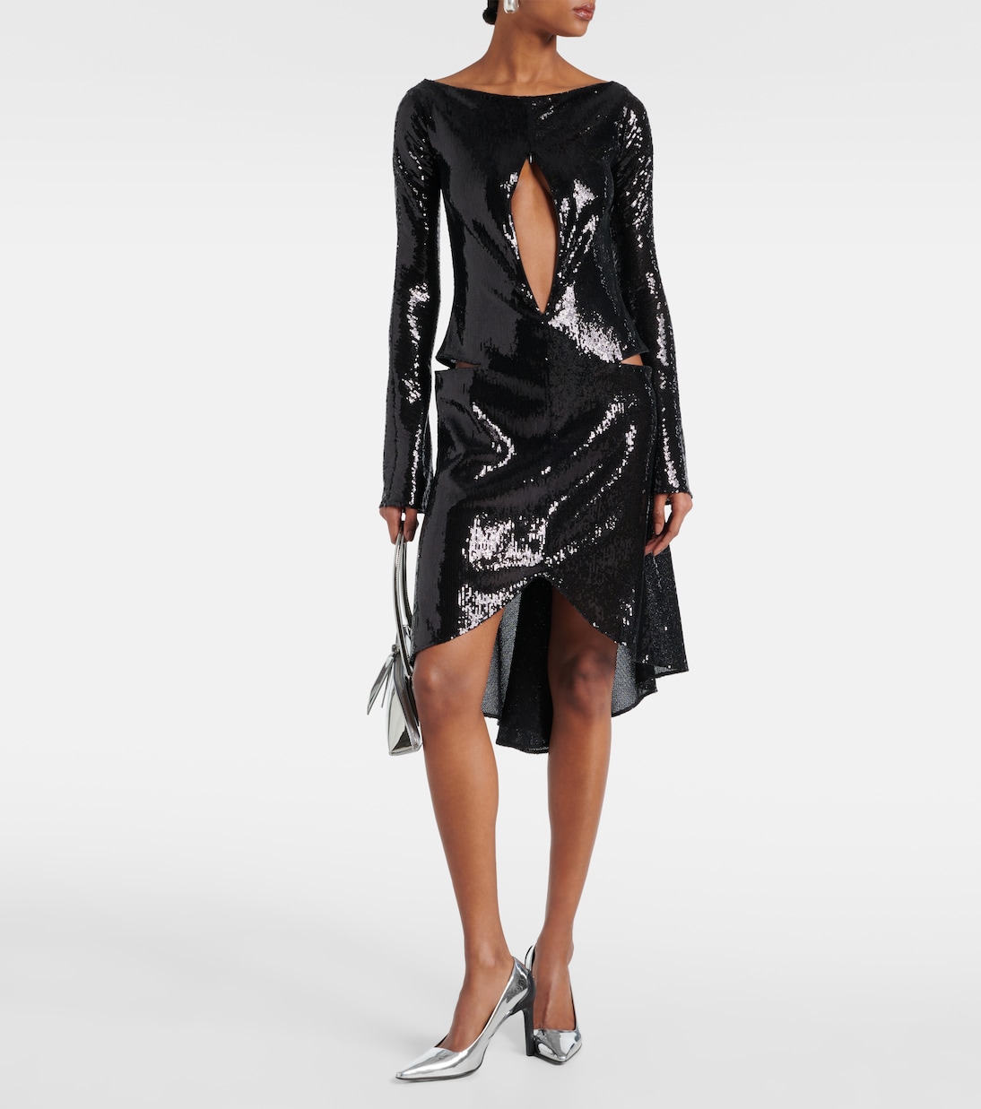 Vestido midi Ellipse con lentejuelas | Courrèges