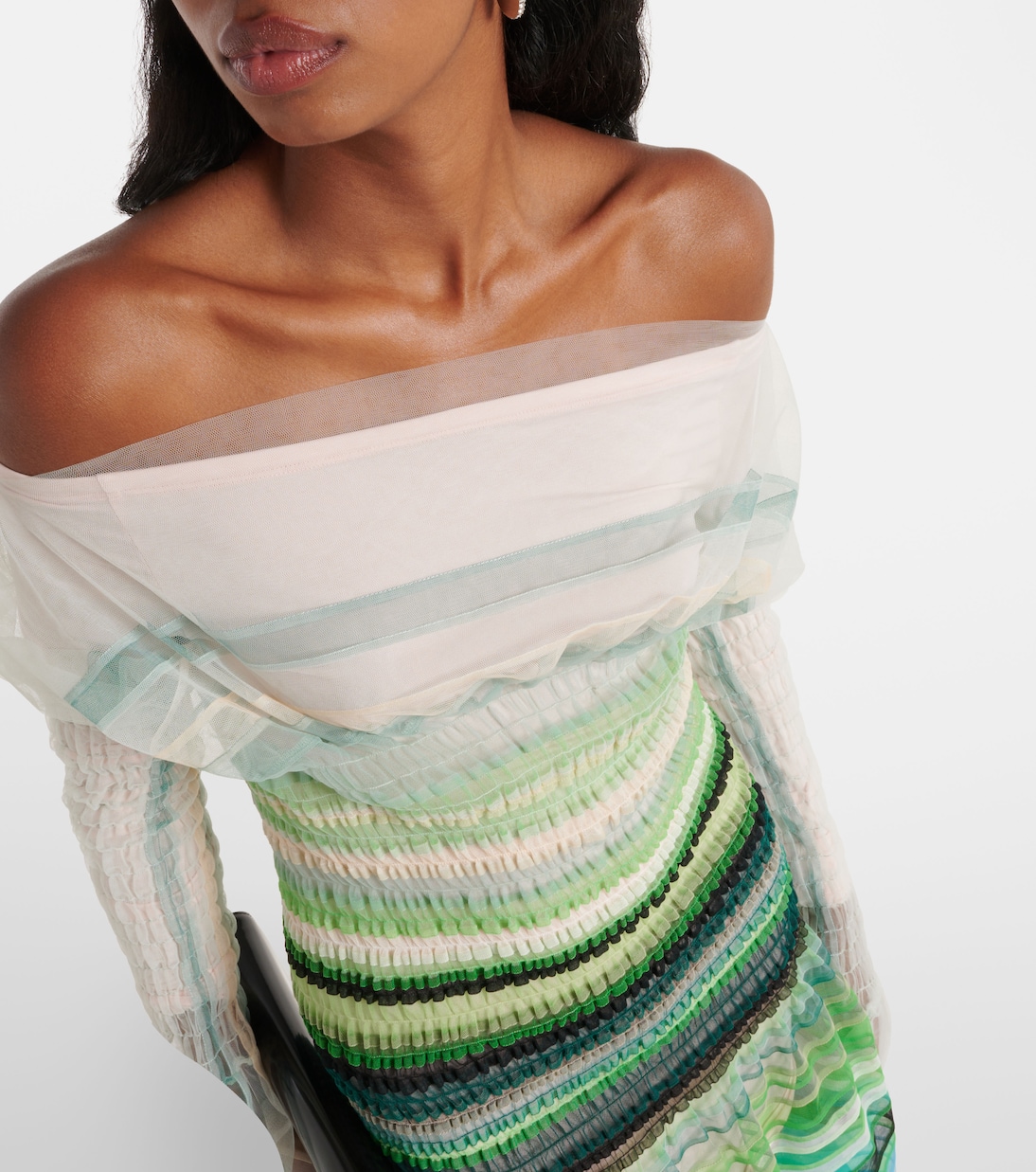 Striped smocked midi dress | Susan Fang