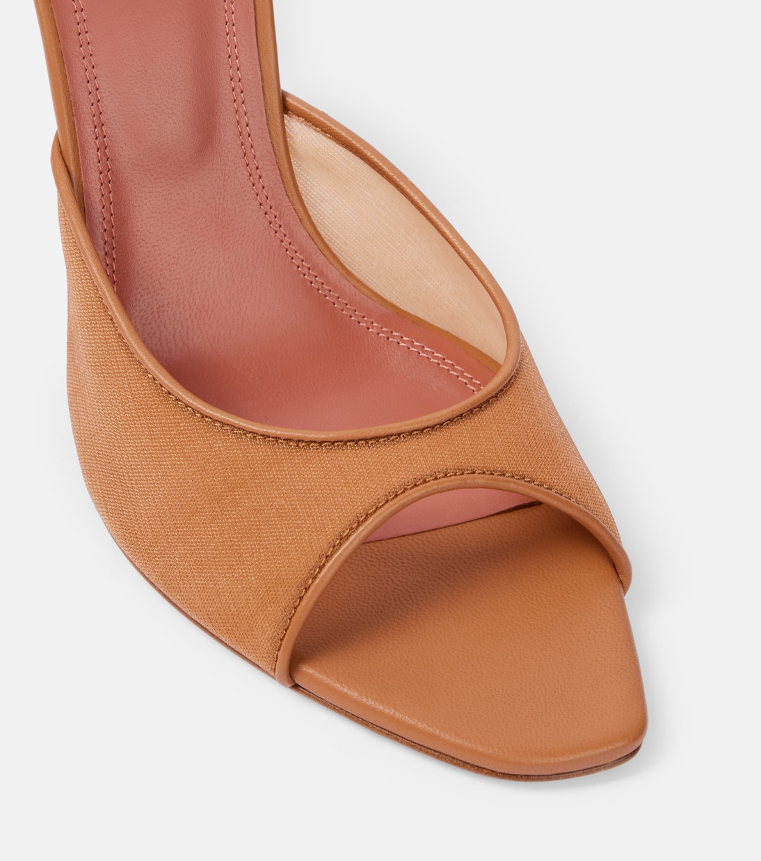 Mules Alexa 95 de malla con piel | Amina Muaddi