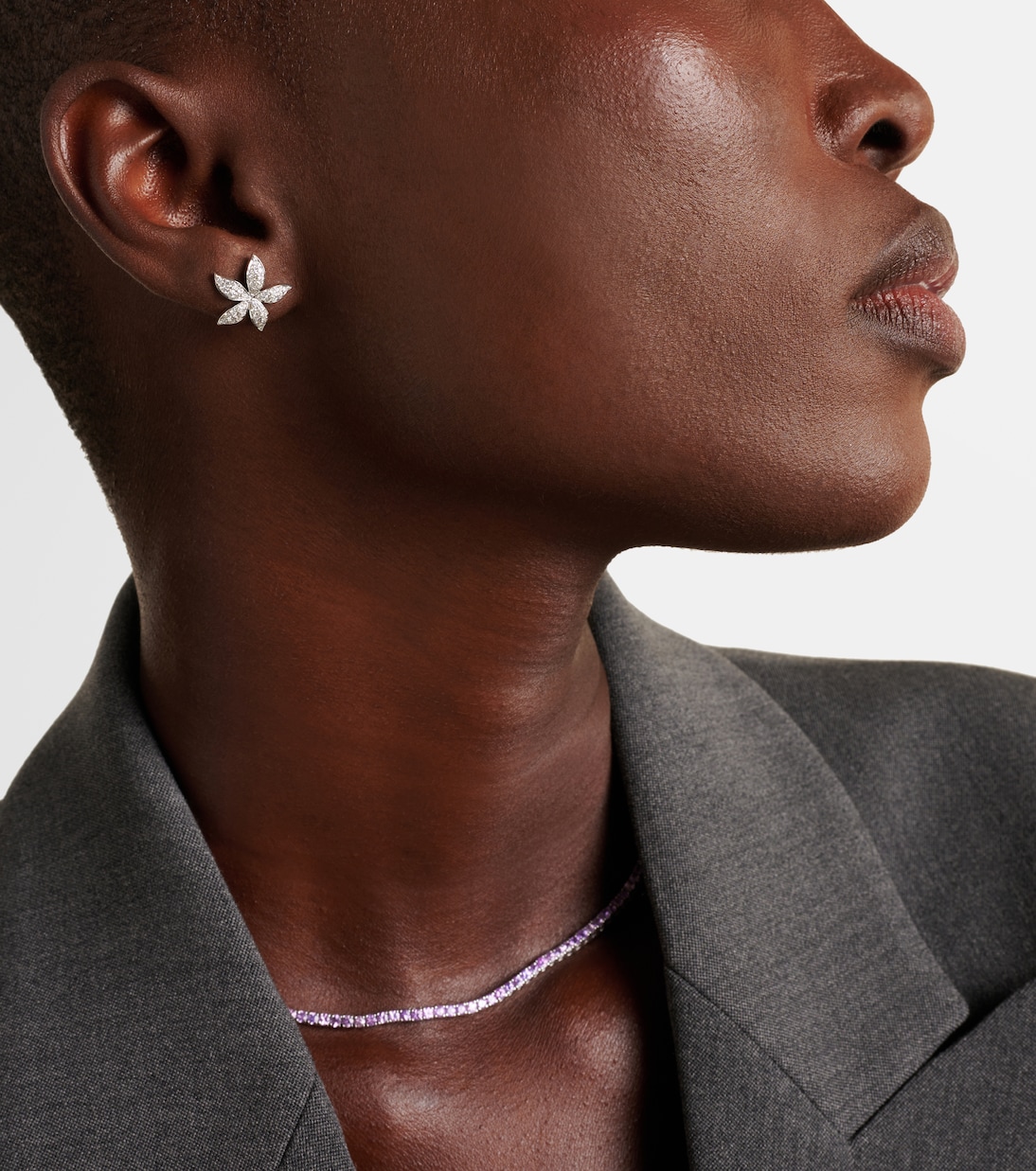 Orecchini Lavender in oro bianco 18kt con diamanti | Ileana Makri
