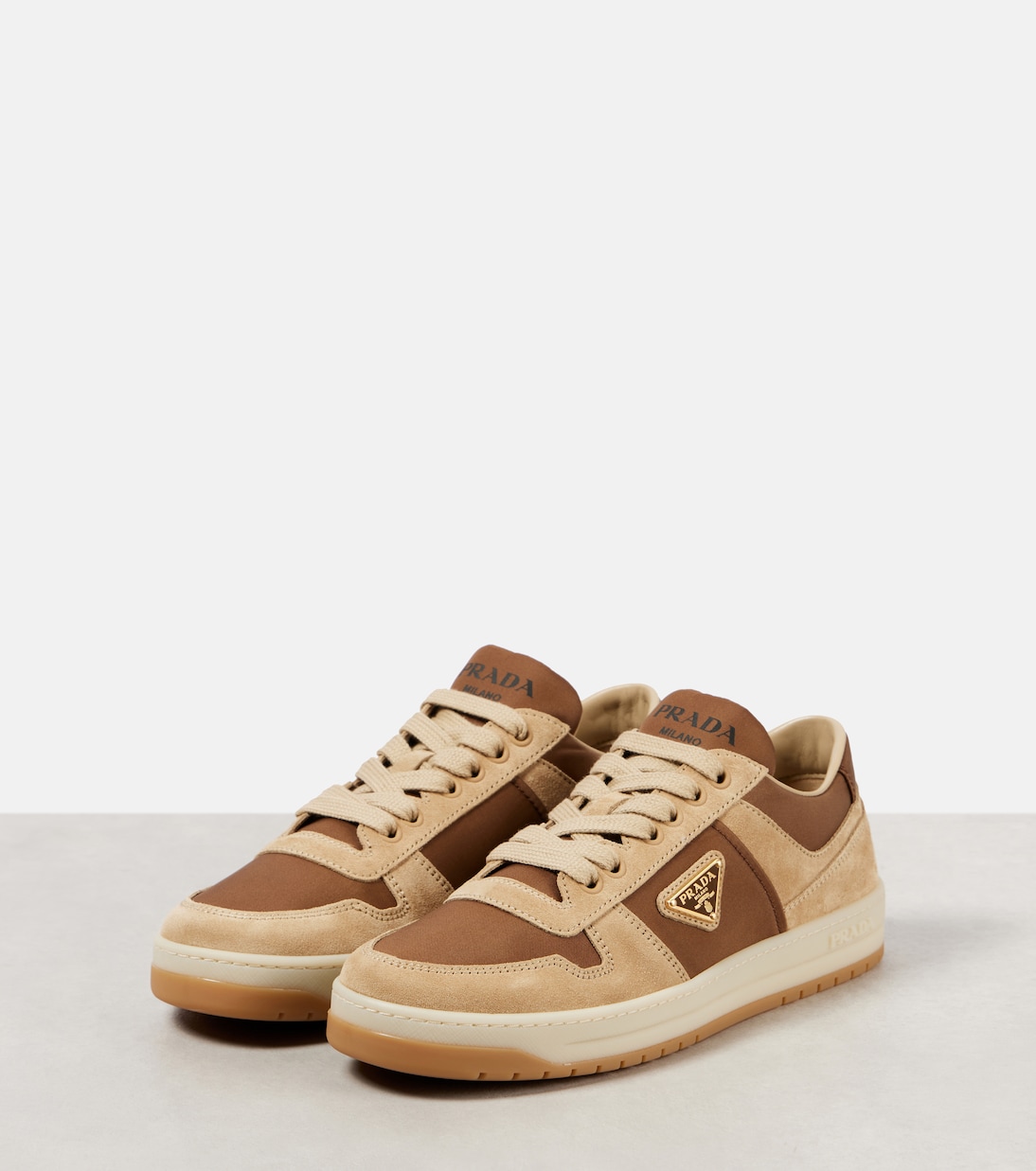 Downtown Re-Nylon and suede sneakers | Prada