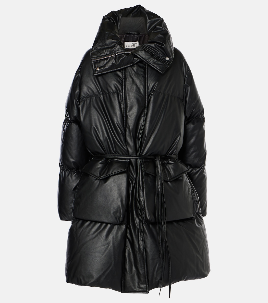 Faux leather puffer coat in black MM 6 Maison Margiela Mytheresa