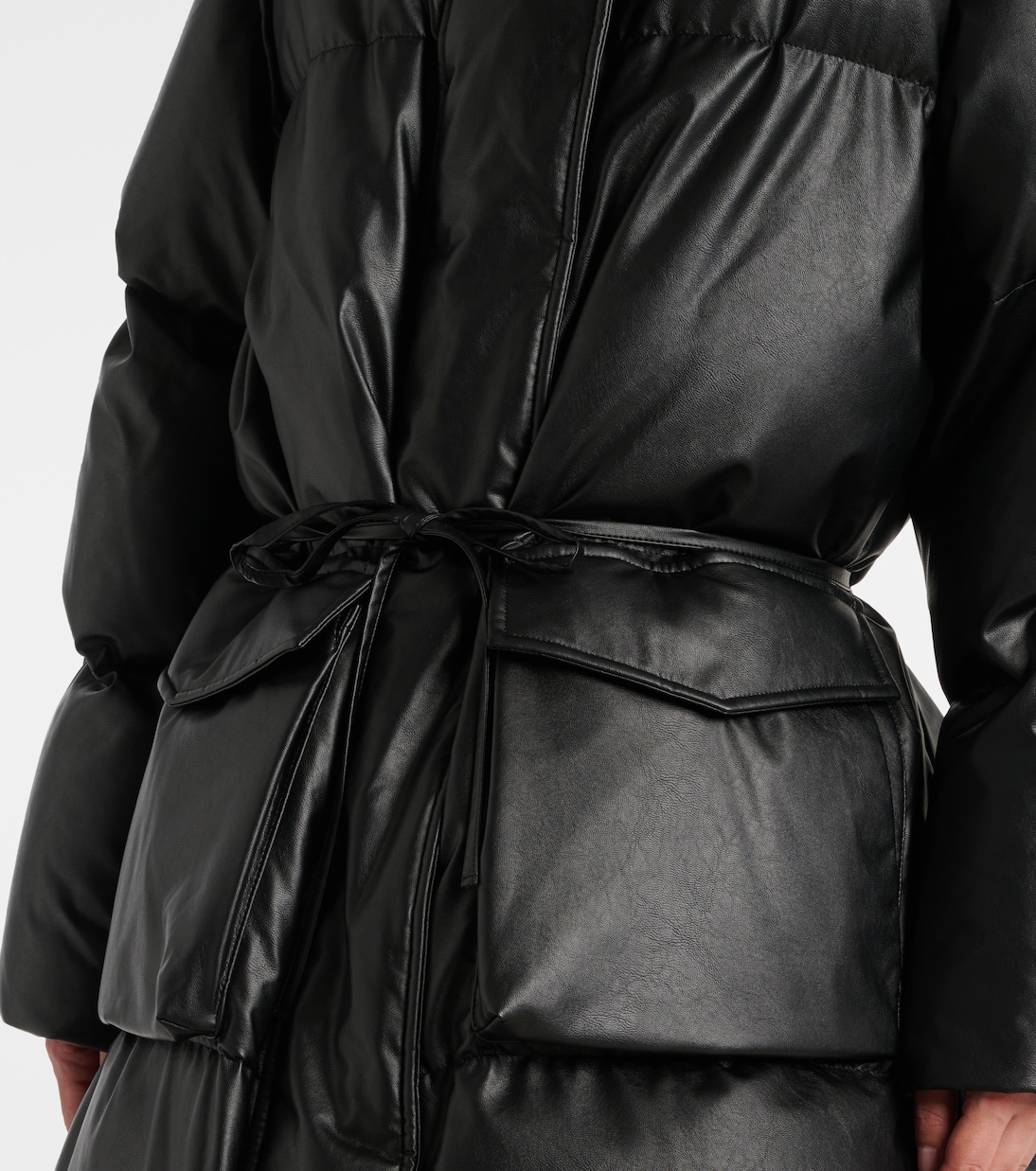 Faux leather puffer coat in black MM 6 Maison Margiela Mytheresa