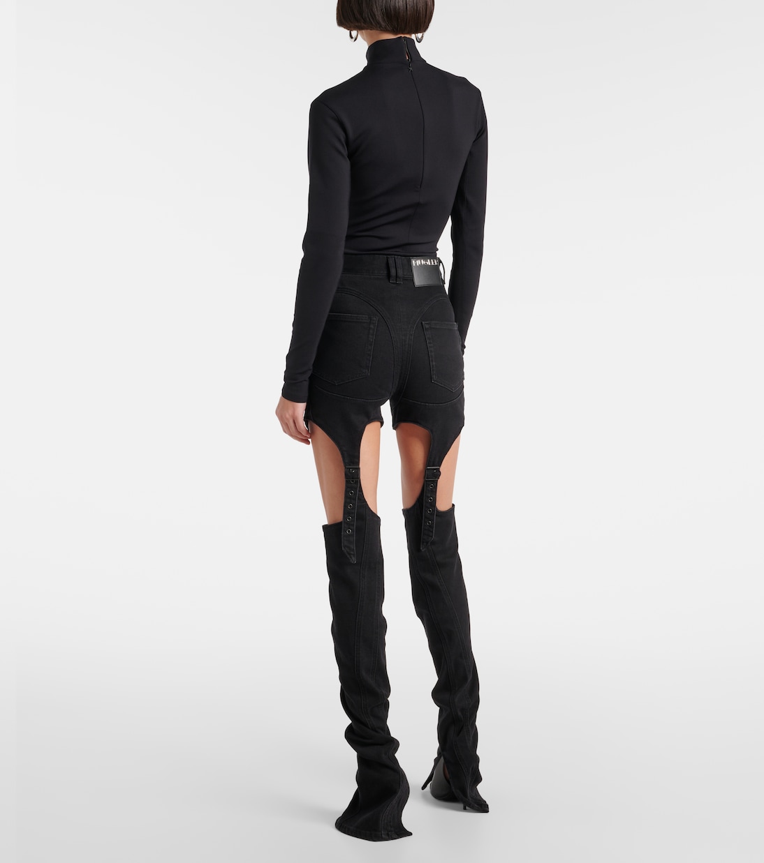 جينز سكيني بخصر عالي وأجزاء مقتصة | Mugler