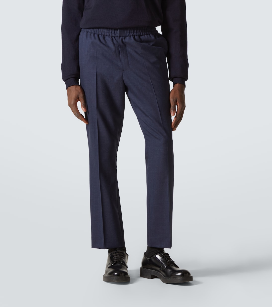 Virgin wool canvas straight pants | Ami Paris