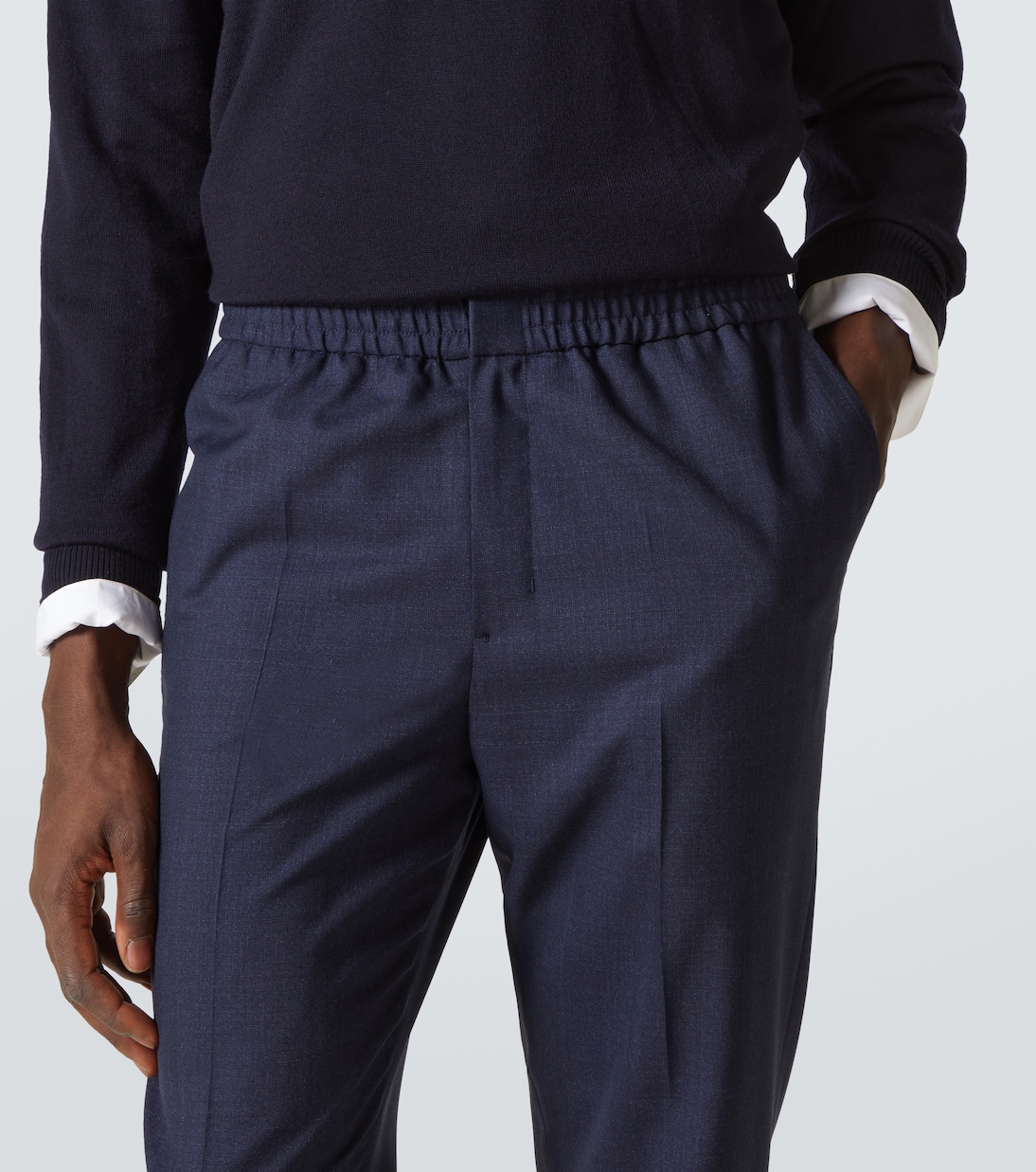 Virgin wool canvas straight pants | Ami Paris