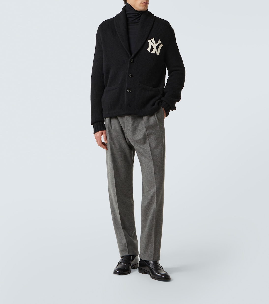 Pantalones rectos de franela de lana | Ralph Lauren Purple Label