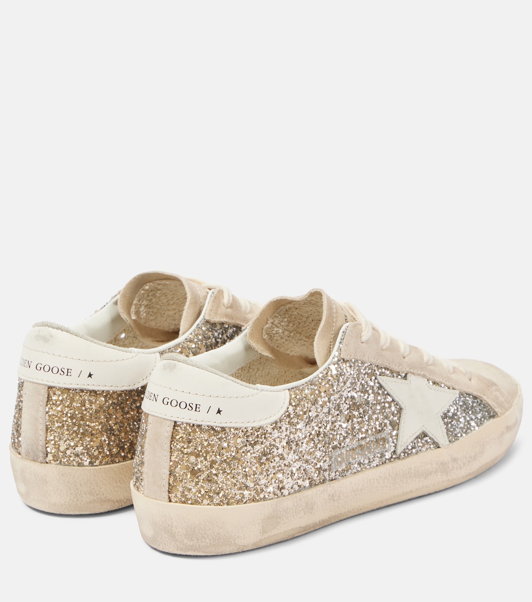 Super-Star glitter leather sneakers | Golden Goose