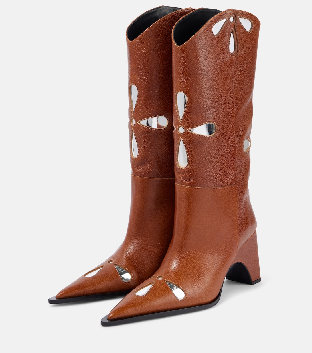 Stivali da cowboy in pelle COPERNI con dettaglio a ponte floreale per uno stile giovane e audace