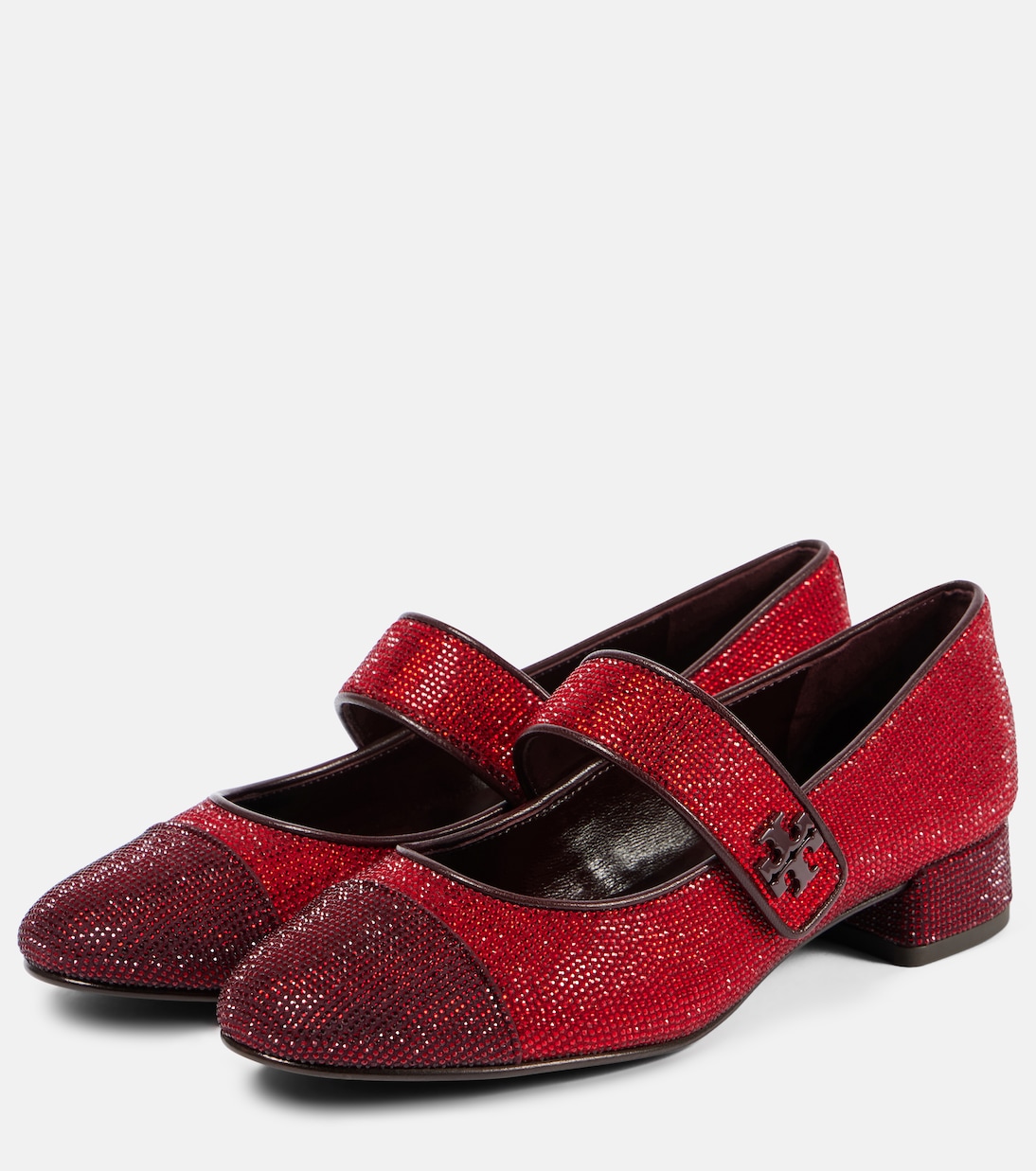 Mary-Jane-Pumps aus Leder mit Kristallen | Tory Burch