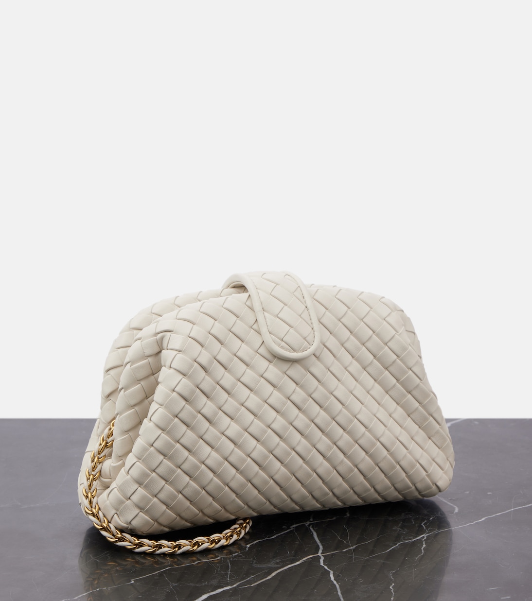 Lauren 1980 Intrecciato Small leather clutch in white Lauren 1980 Intrecciato Small leather clutch in white