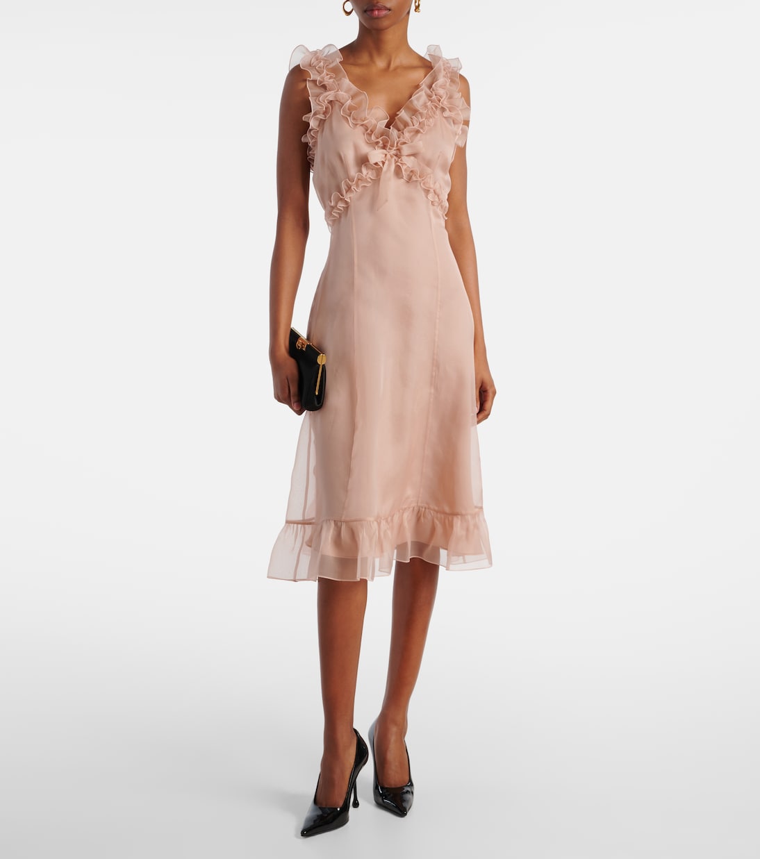 Abito corto in organza di seta | Alessandra Rich