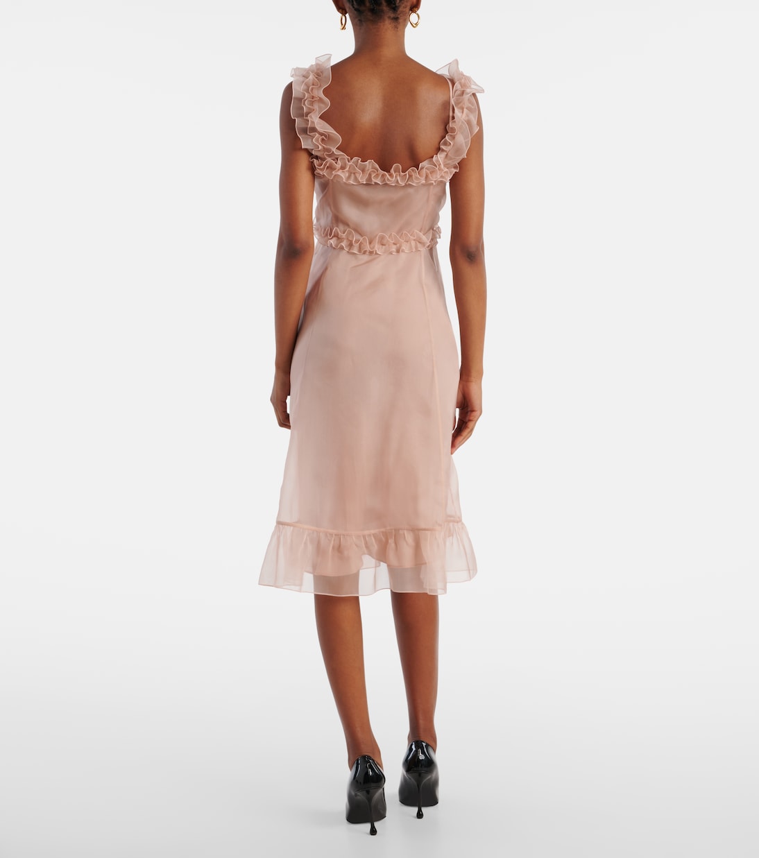 Abito corto in organza di seta | Alessandra Rich
