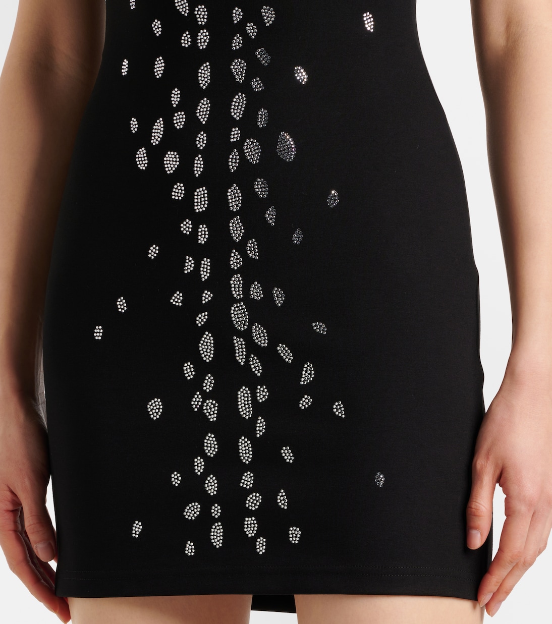 Vestido corto de jersey con cristales | David Koma