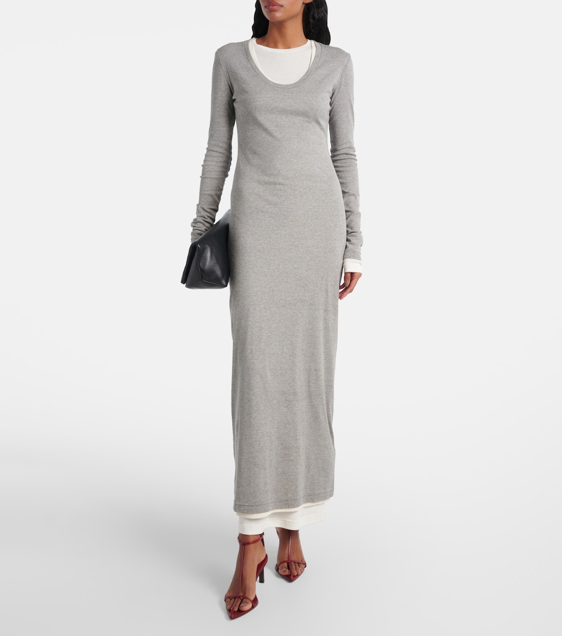 Abito lungo in jersey di cotone  | Jil Sander
