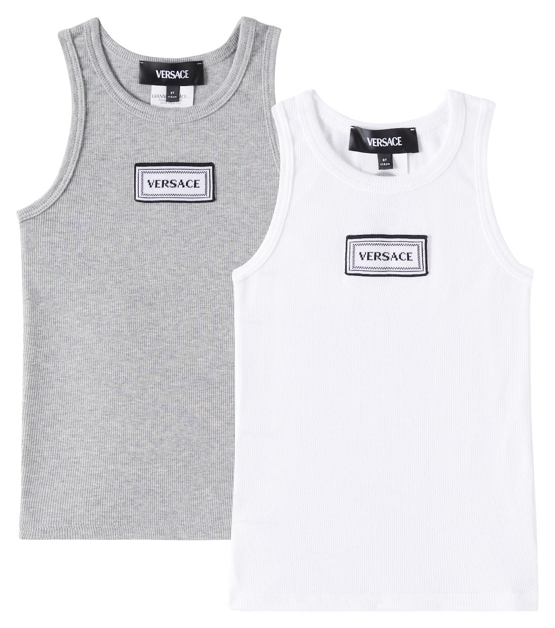 Set of 2 cotton-blend jersey tank tops | Versace Kids