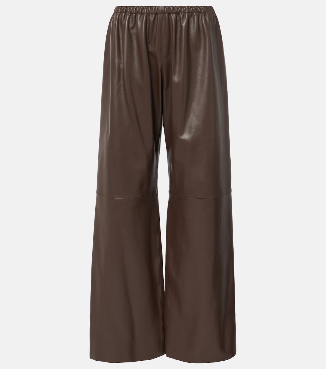 Pantaloni a gamba larga Olan in pelle | Nour Hammour