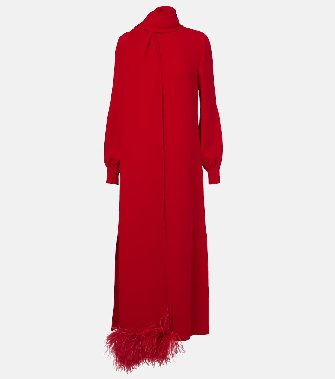 Robe aus Cady Couture mit Federn | Valentino