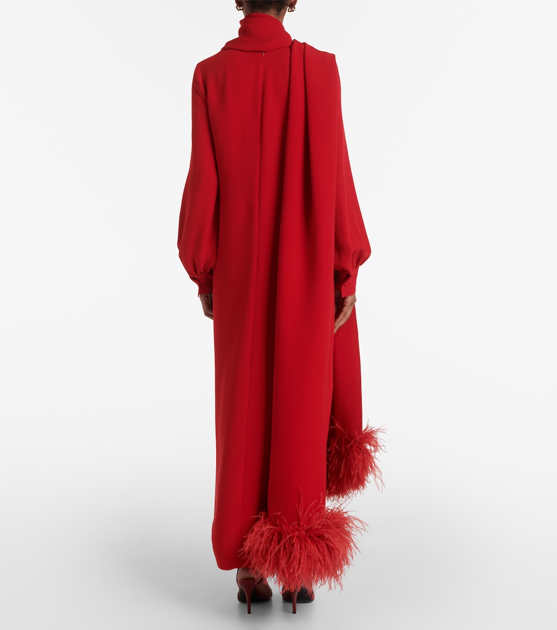 Robe aus Cady Couture mit Federn | Valentino