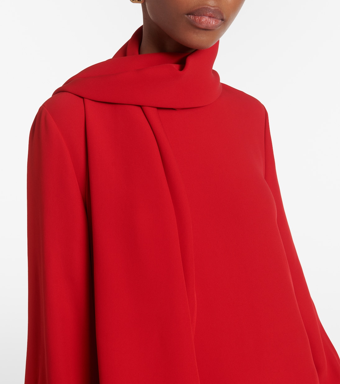 Robe aus Cady Couture mit Federn | Valentino