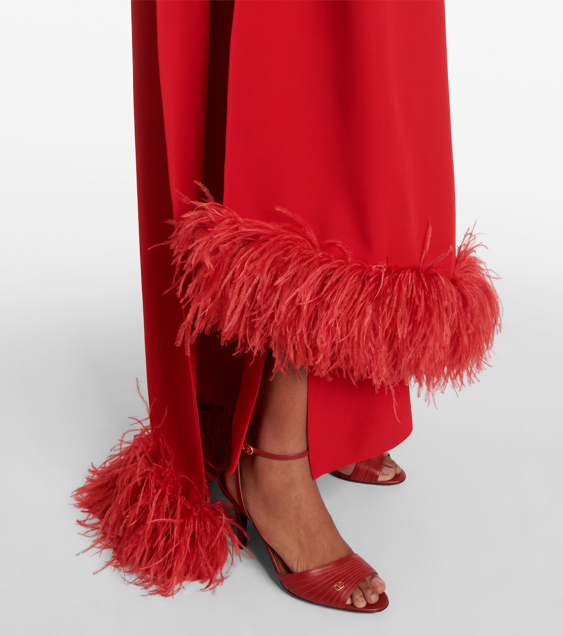 Robe aus Cady Couture mit Federn | Valentino
