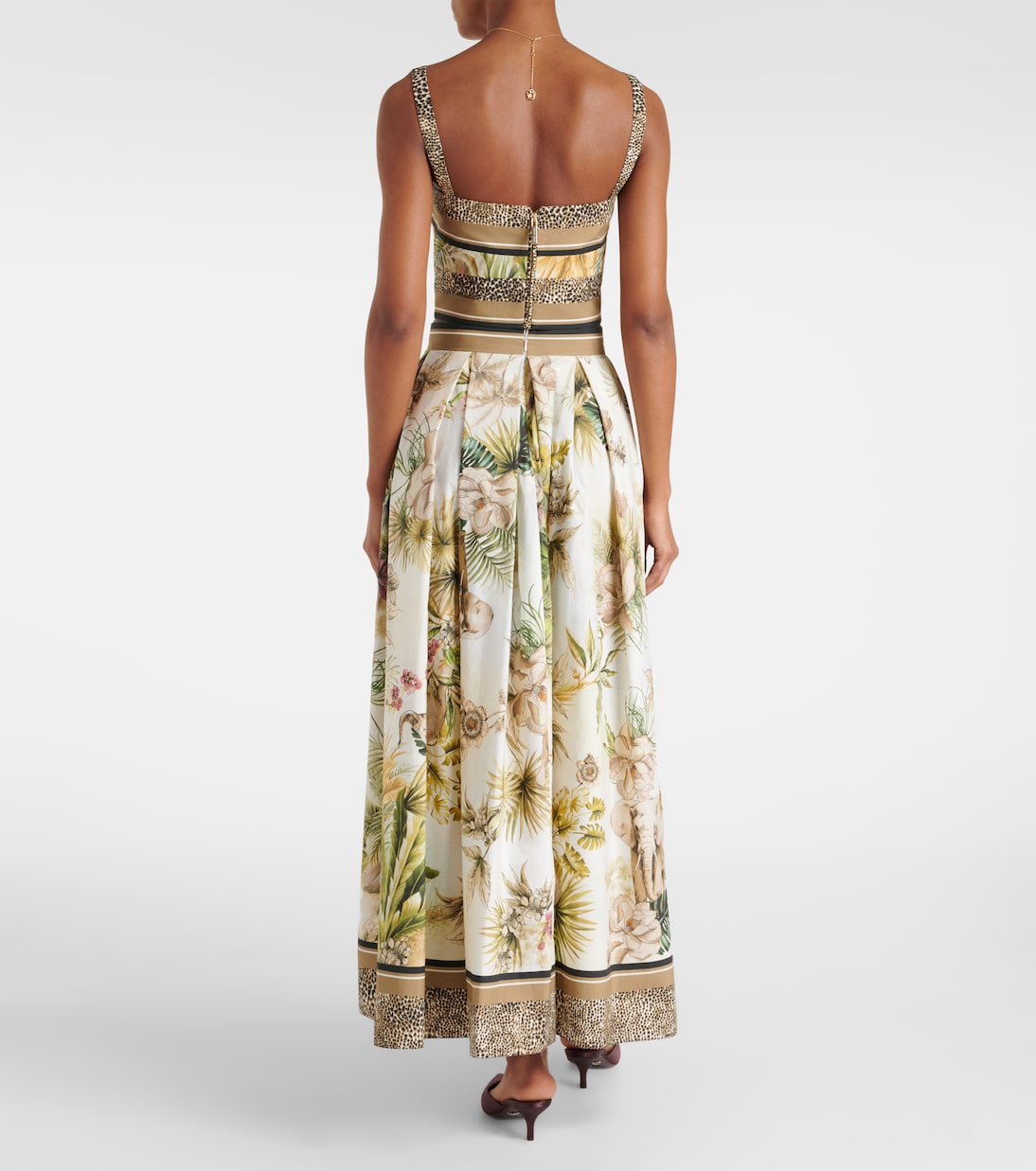 Jupe longue imprimée en coton | Elie Saab