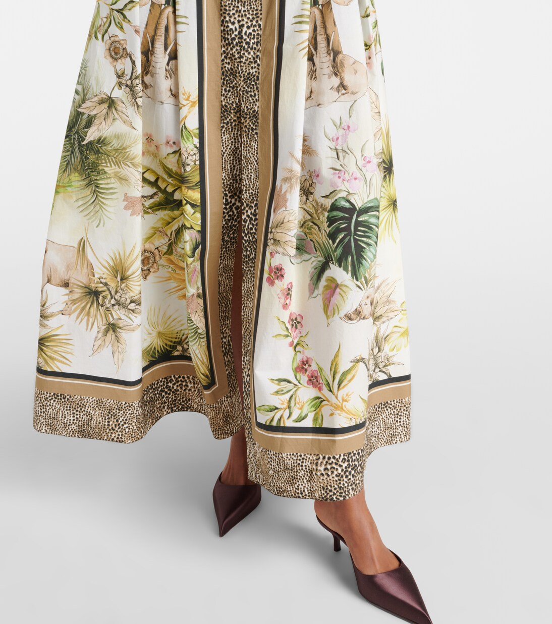 Jupe longue imprimée en coton | Elie Saab