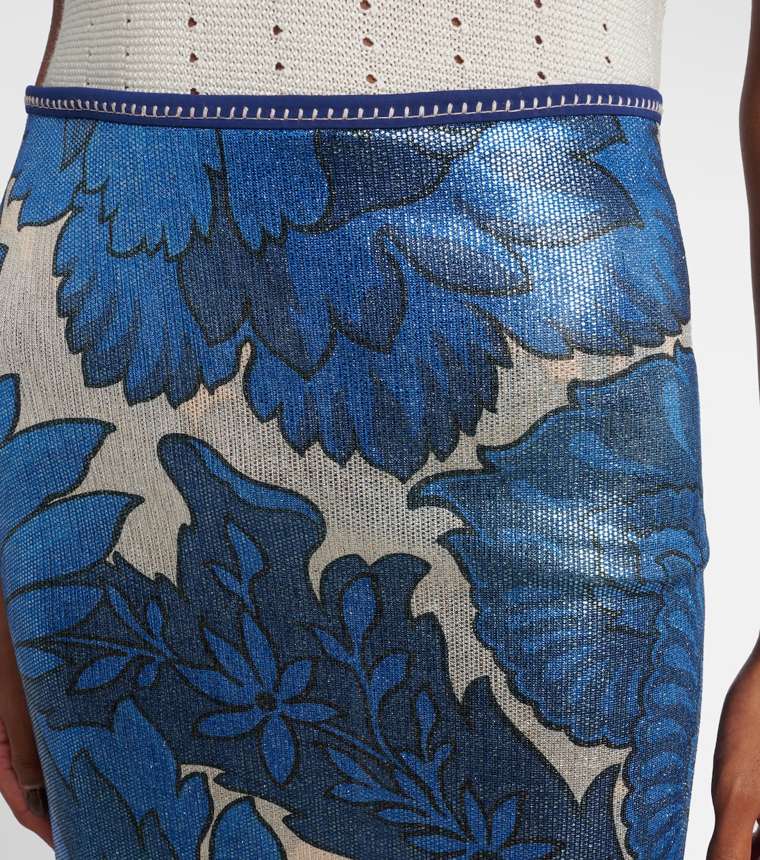Falda larga asimétrica de lamé estampada | Etro