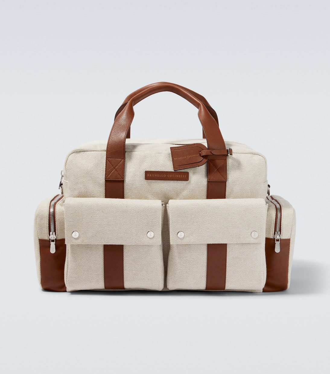 Weekender aus Canvas mit Leder | Brunello Cucinelli
