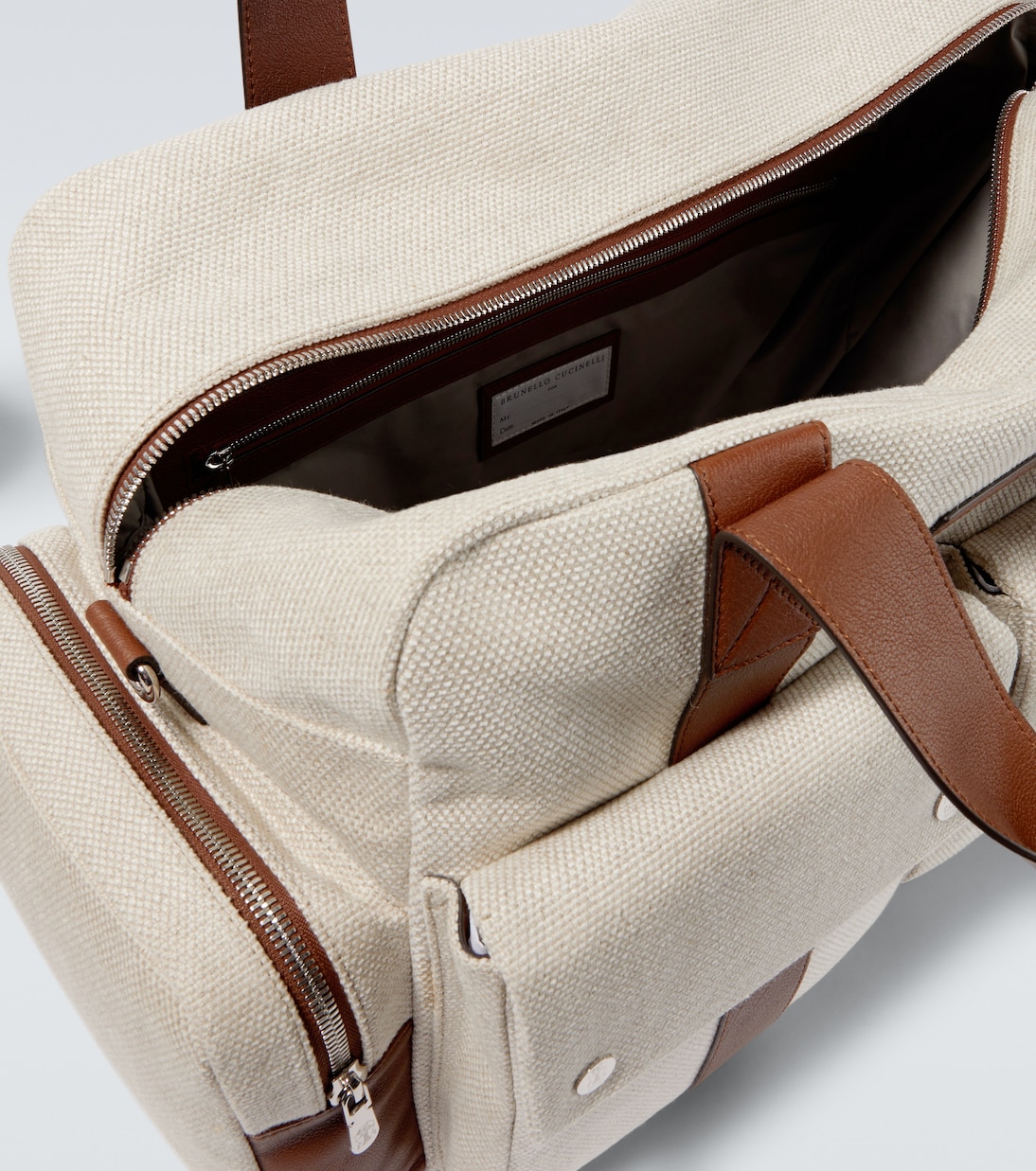 Weekender aus Canvas mit Leder | Brunello Cucinelli