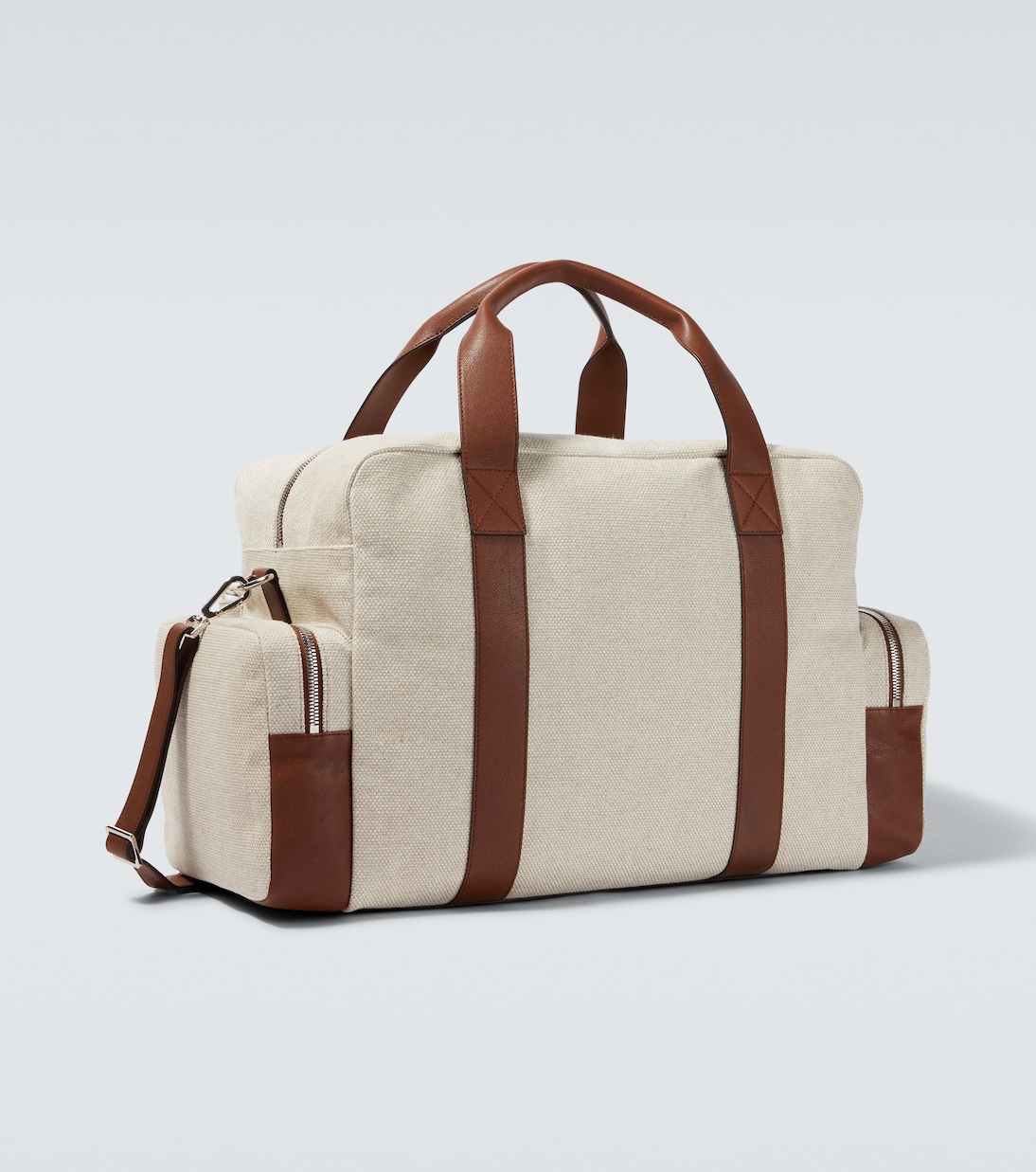 Weekender aus Canvas mit Leder | Brunello Cucinelli