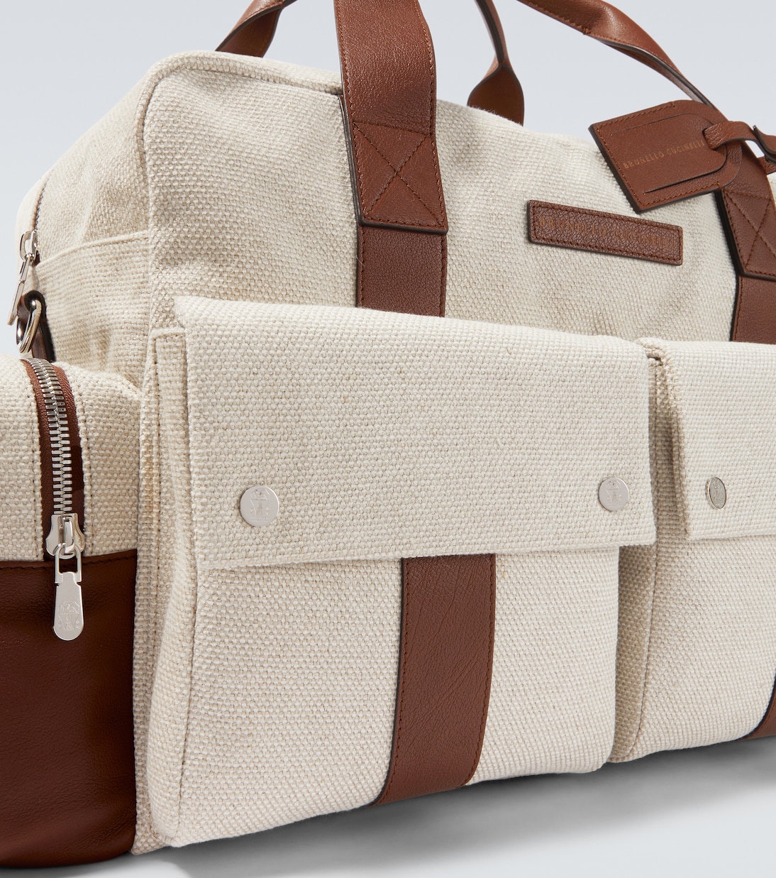Weekender aus Canvas mit Leder | Brunello Cucinelli