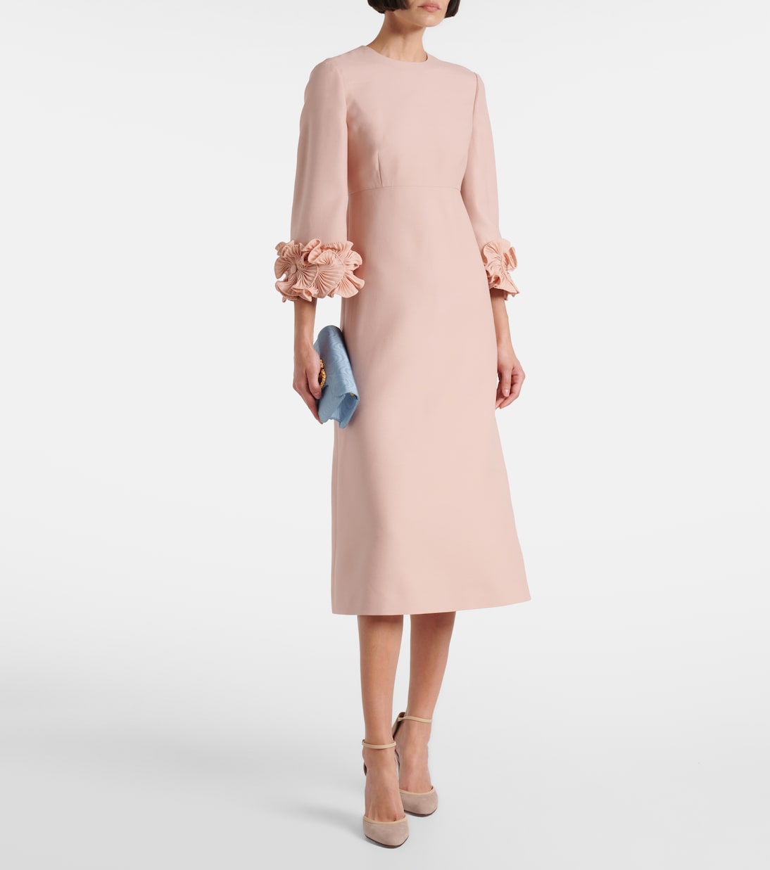 Abito midi in Crêpe Couture con volant | Valentino