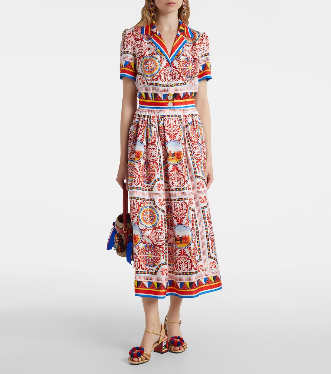 Printed silk midi dress | Dolce&Gabbana