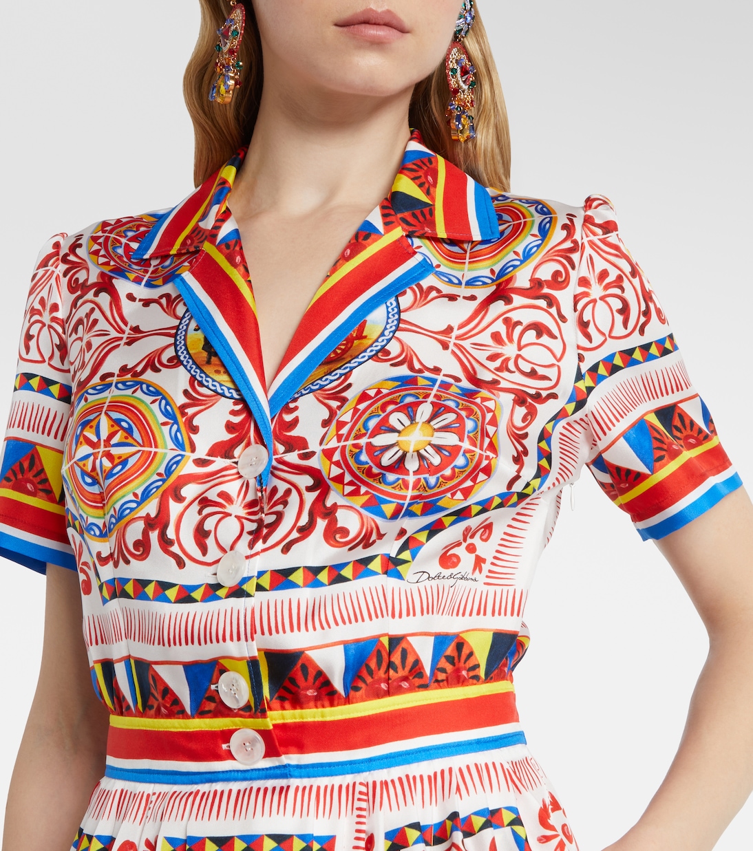 Printed silk midi dress | Dolce&Gabbana