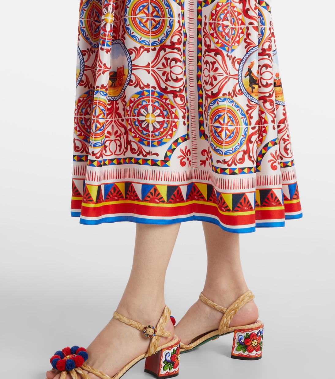 Printed silk midi dress | Dolce&Gabbana
