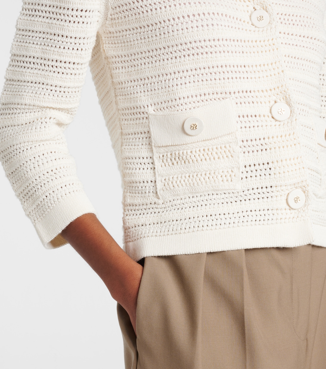 Precise Pointelle cotton-blend cardigan | Dorothee Schumacher