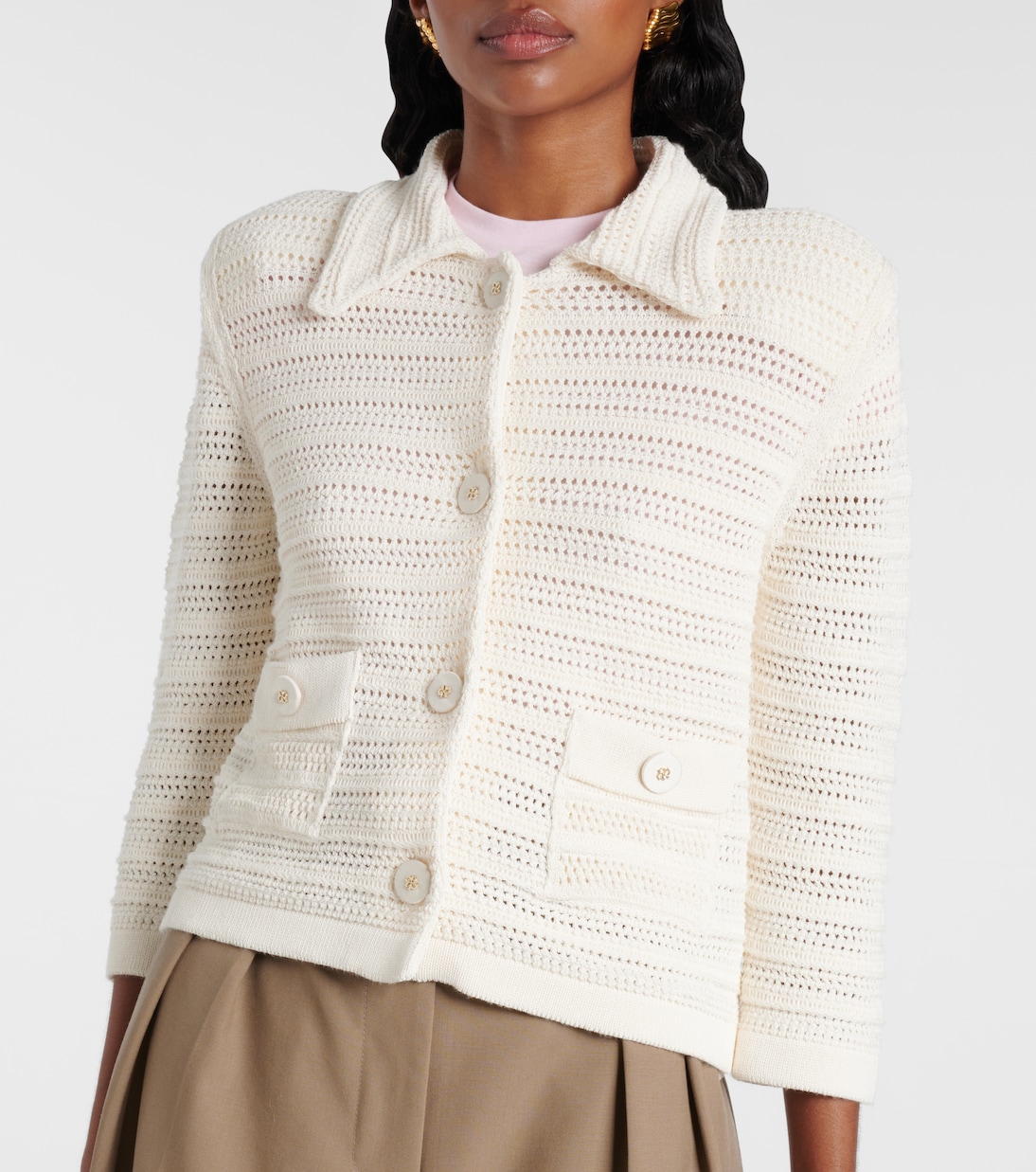 Precise Pointelle cotton-blend cardigan | Dorothee Schumacher