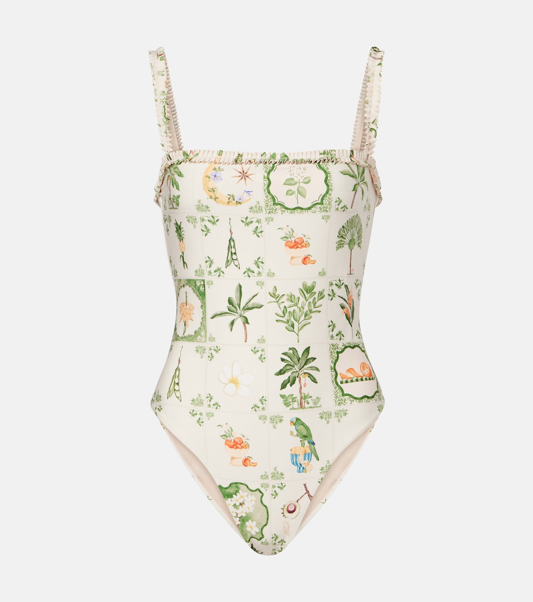 Limón printed ruffled swimsuit | Agua by Agua Bendita