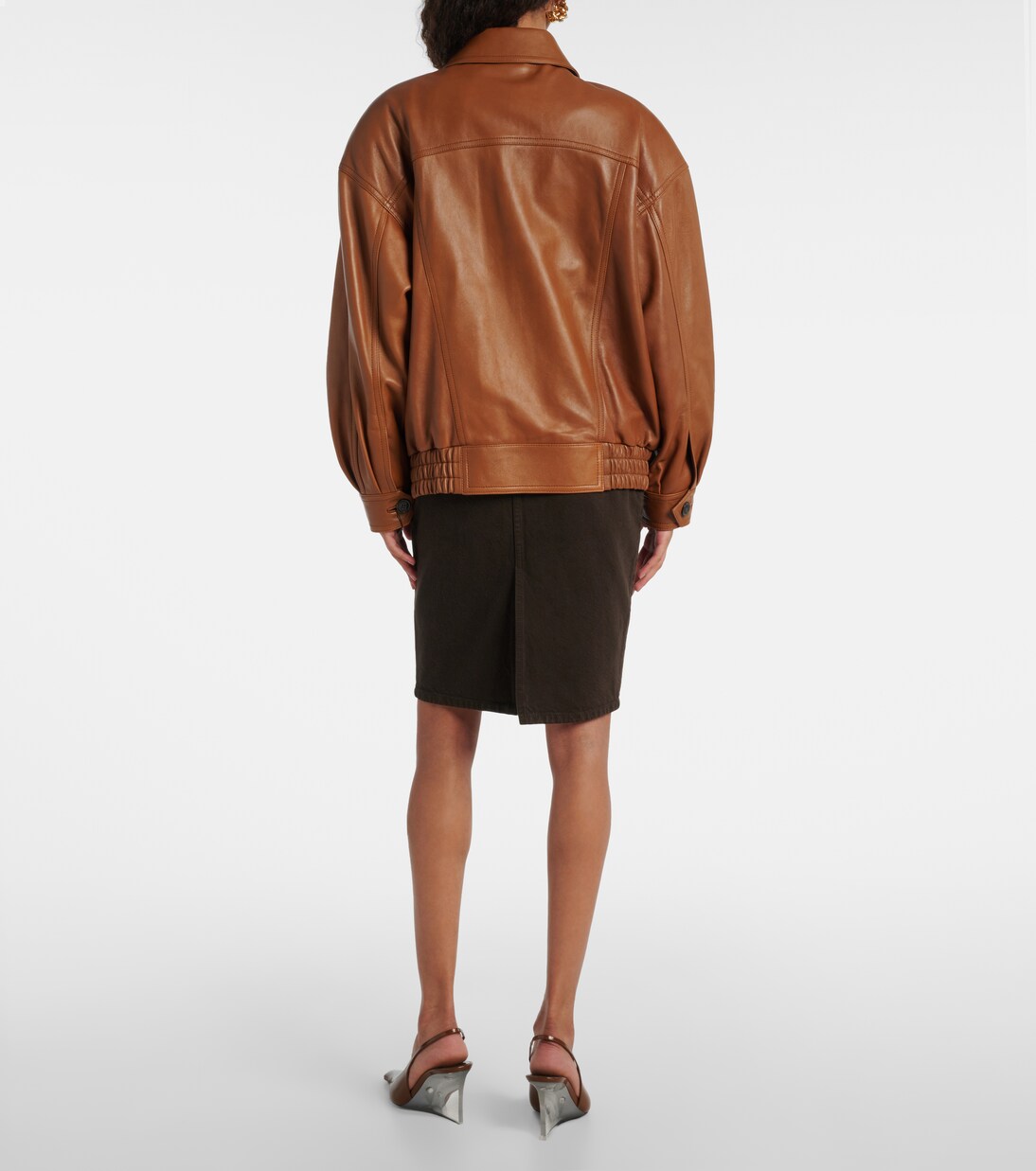 Oversized leather jacket | Saint Laurent
