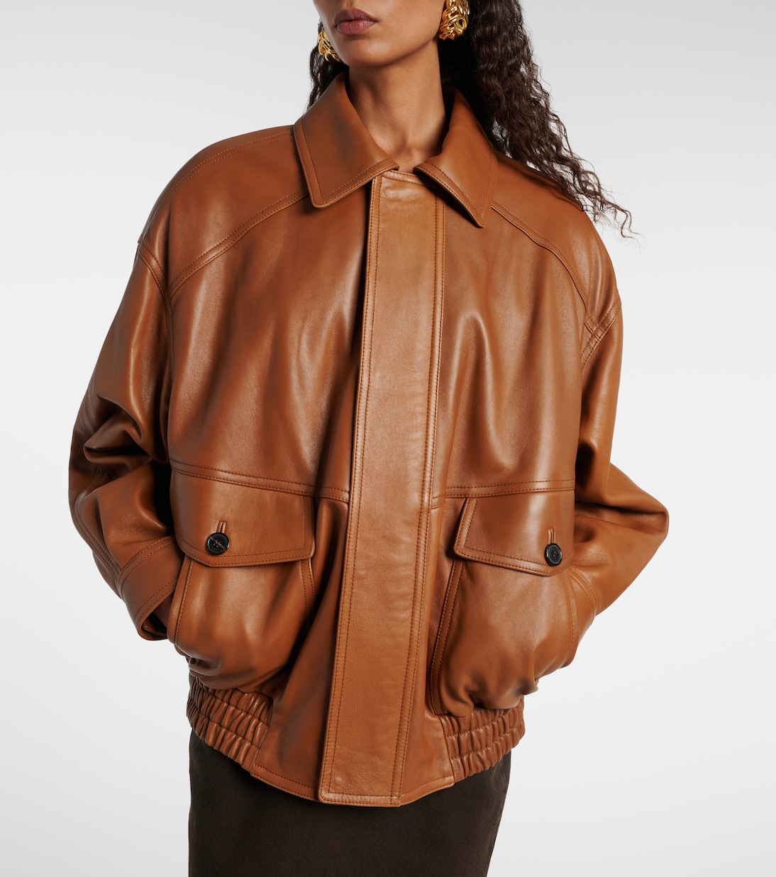 Oversized leather jacket | Saint Laurent